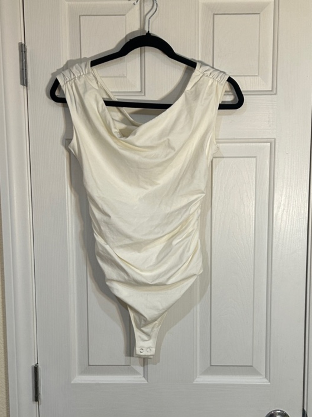 NWT Express White Draped Bodysuit Small